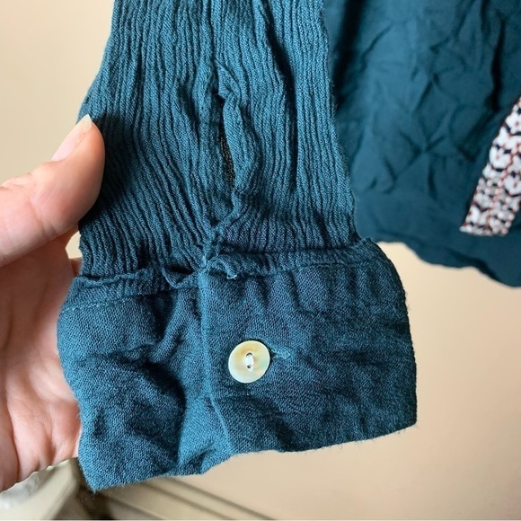 [Tularosa] Wyatt Dark Green Embroidered Long Sleeve Top - Picture 4 of 9
